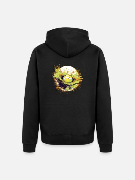 Tennis ball - Unisex Premium Organic Zip Hoodie - black