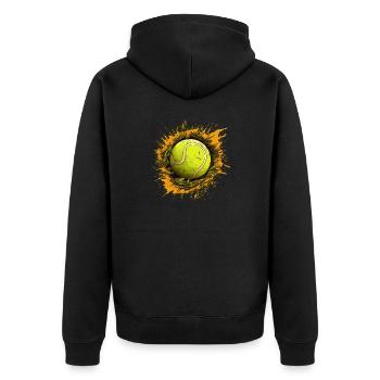 Tennis ball - Unisex Premium Organic Zip Hoodie - black - Back - Nico (187cm)