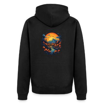 Paysage - Veste à capuche bio Premium Unisexe - noir - Dos - Nico (187cm)