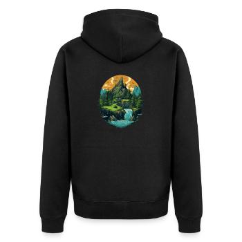 Paysage - Veste à capuche bio Premium Unisexe - noir - Dos - Nico (187cm)