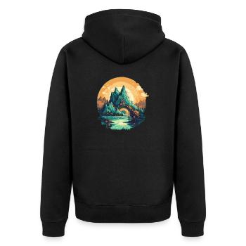Paysage - Veste à capuche bio Premium Unisexe - noir - Dos - Nico (187cm)