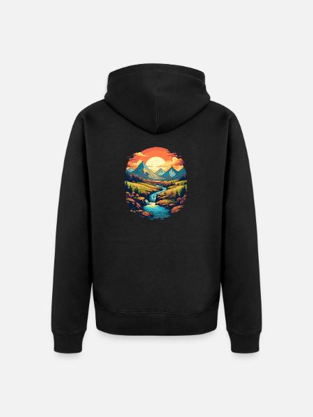 Landscape - Unisex Premium Organic Zip Hoodie - black