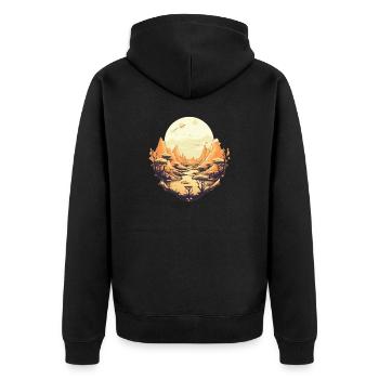 Paysage - Veste à capuche bio Premium Unisexe - noir - Dos - Nico (187cm)