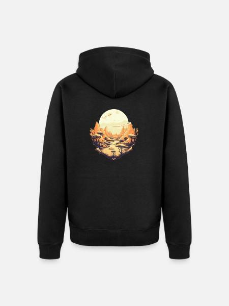 Landscape - Unisex Premium Organic Zip Hoodie - black