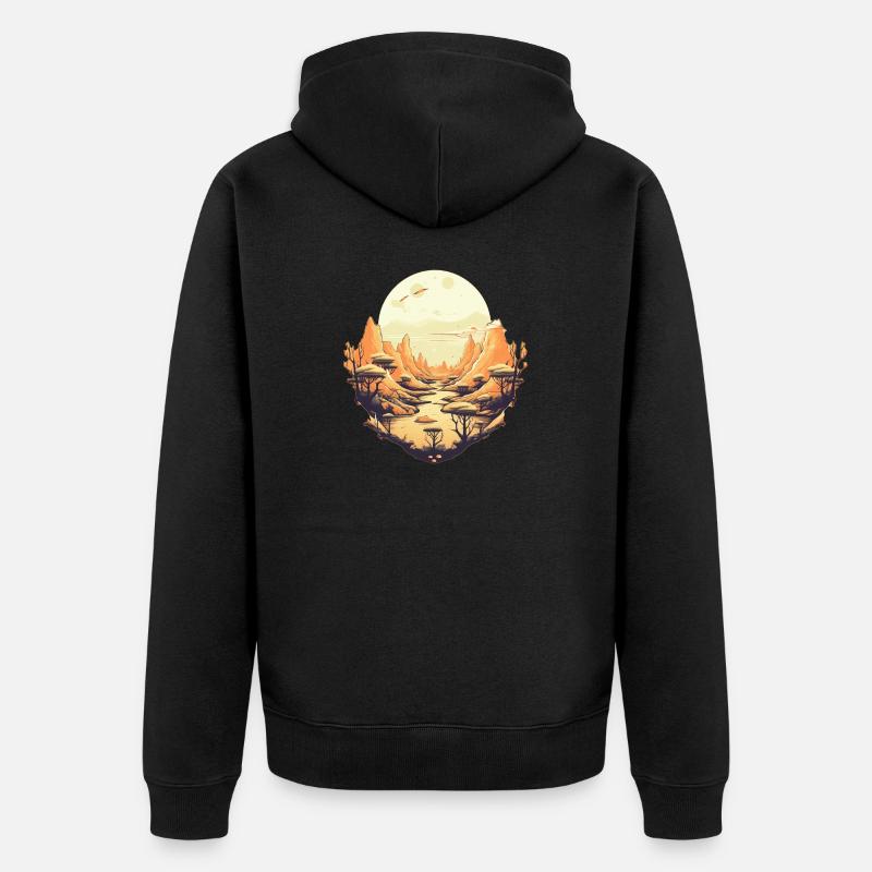 Paysage - Veste à capuche bio Premium Unisexe - noir