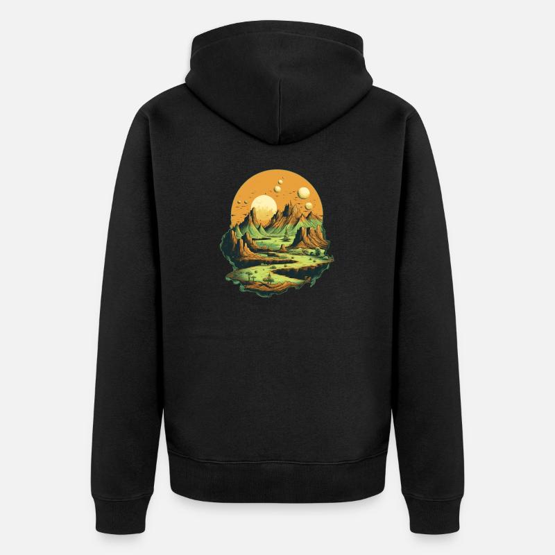 Paysage - Veste à capuche bio Premium Unisexe - noir