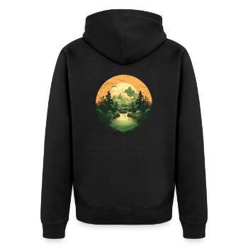 Paysage - Veste à capuche bio Premium Unisexe - noir - Dos - Nico (187cm)