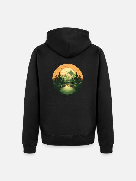 Landscape - Unisex Premium Organic Zip Hoodie - black