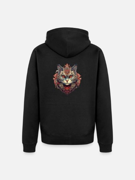 Cat - Unisex Premium Organic Zip Hoodie - black