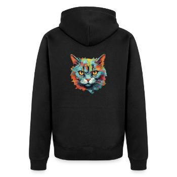 Chat - Veste à capuche bio Premium Unisexe - noir - Dos - Nico (187cm)