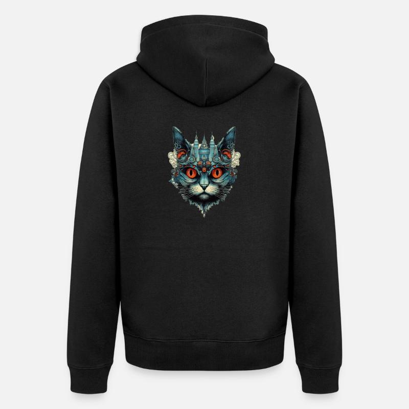 Chat - Veste à capuche bio Premium Unisexe - noir