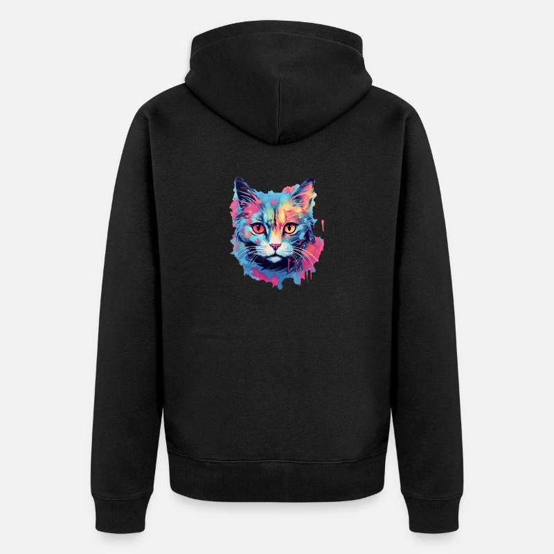 Chat - Veste à capuche bio Premium Unisexe - noir