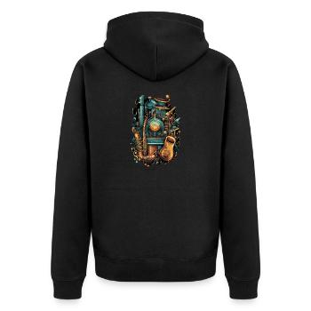 Instruments de musique - Veste à capuche bio Premium Unisexe - noir - Dos - Nico (187cm)