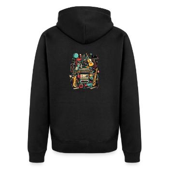 Instruments de musique - Veste à capuche bio Premium Unisexe - noir - Dos - Nico (187cm)