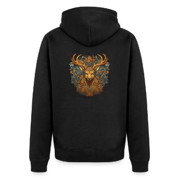 Cerf - Veste à capuche bio Premium Unisexe - noir - Dos - Nico (187cm)