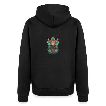 Cerf - Veste à capuche bio Premium Unisexe - noir - Dos - Nico (187cm)