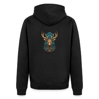 Cerf - Veste à capuche bio Premium Unisexe - noir - Dos - Nico (187cm)