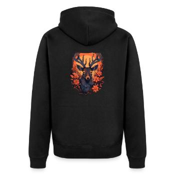 Cerf - Veste à capuche bio Premium Unisexe - noir - Dos - Nico (187cm)