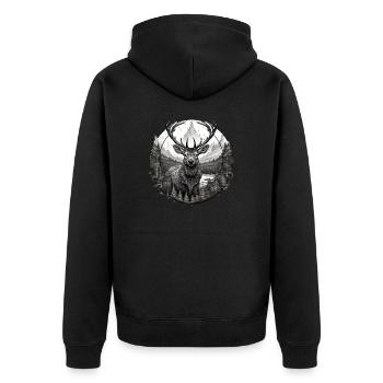 Cerf - Veste à capuche bio Premium Unisexe - noir - Dos - Nico (187cm)