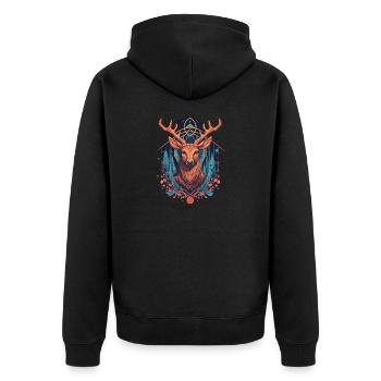 Cerf - Veste à capuche bio Premium Unisexe - noir - Dos - Nico (187cm)