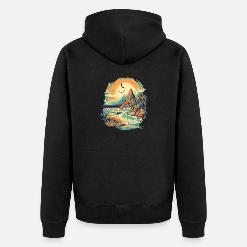 Strand - Unisex Premium Bio Zip Hoodie - Schwarz