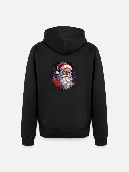 Santa Claus - Unisex Premium Organic Zip Hoodie - black