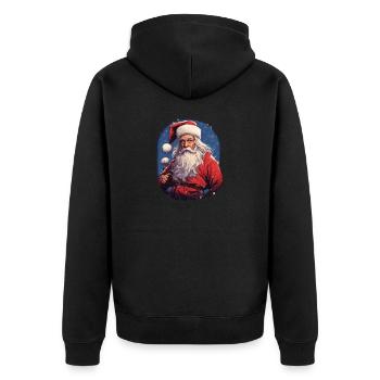 Santa Claus - Unisex Premium Organic Zip Hoodie - black - Back - Nico (187cm)