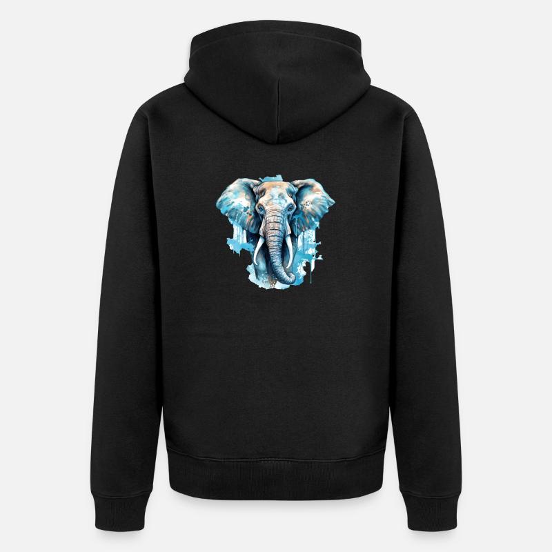 Éléphant - Veste à capuche bio Premium Unisexe - noir