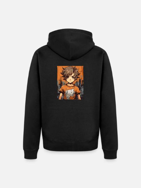 Anime Boy - Unisex Premium Bio Zip Hoodie - Schwarz