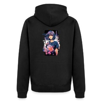 Anime Girl - Veste à capuche bio Premium Unisexe - noir - Dos - Nico (187cm)