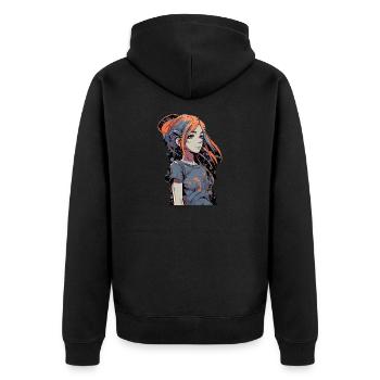 Anime Girl - Veste à capuche bio Premium Unisexe - noir - Dos - Nico (187cm)