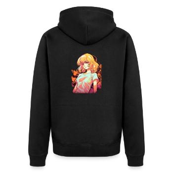 Anime Girl - Veste à capuche bio Premium Unisexe - noir - Dos - Nico (187cm)