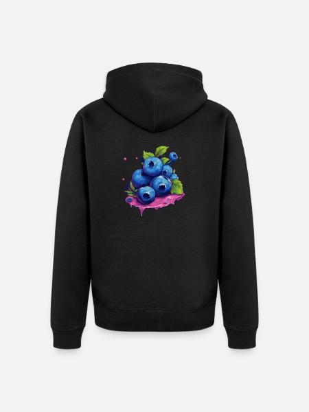 Blaubeere - Unisex Premium Bio Zip Hoodie - Schwarz