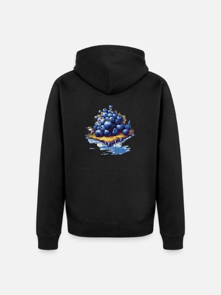 Blaubeere - Unisex Premium Bio Zip Hoodie - Schwarz