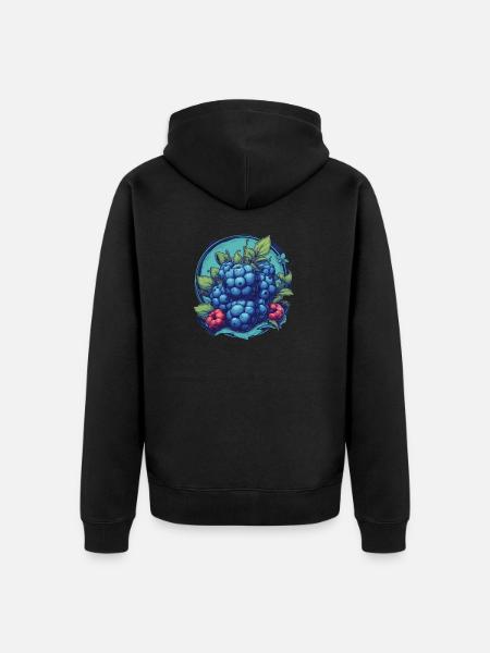 Blaubeere - Unisex Premium Bio Zip Hoodie - Schwarz