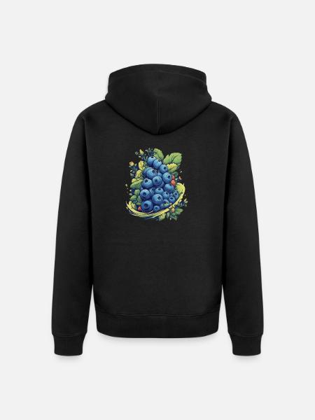 Blueberry - Unisex Premium Organic Zip Hoodie - black