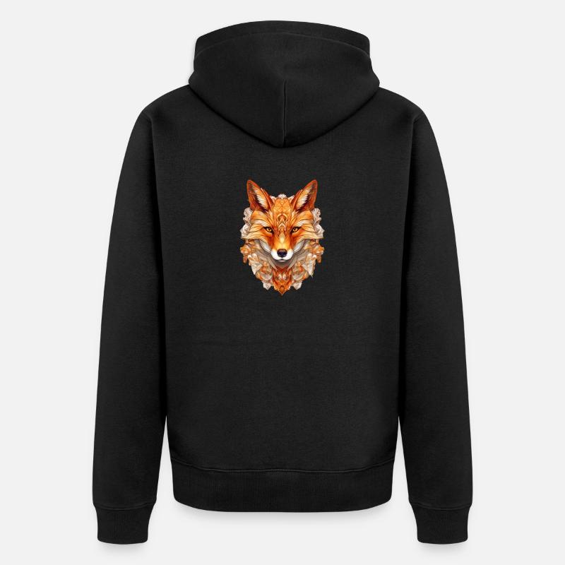 Renard - Veste à capuche bio Premium Unisexe - noir