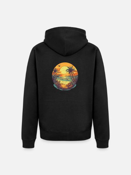 Strand - Unisex Premium Bio Zip Hoodie - Schwarz