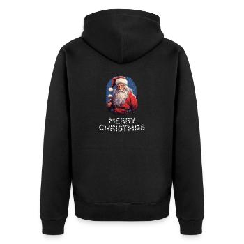 Santa Claus - Marry Christmas - Unisex Premium Organic Zip Hoodie - black - Back - Nico (187cm)