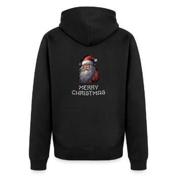 Santa Claus - Marry Christmas - Unisex Premium Organic Zip Hoodie - black - Back - Nico (187cm)
