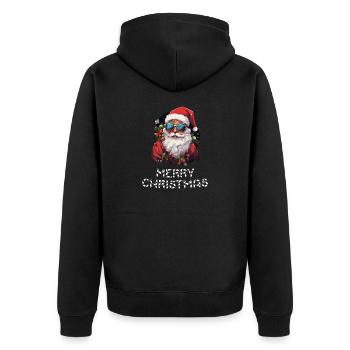 Weihnachtsmann - Marry Christmas - Unisex Premium Bio Zip Hoodie - Schwarz - Hinten - Nico (187cm)