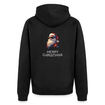 Santa Claus - Marry Christmas - Unisex Premium Organic Zip Hoodie - black - Back - Nico (187cm)