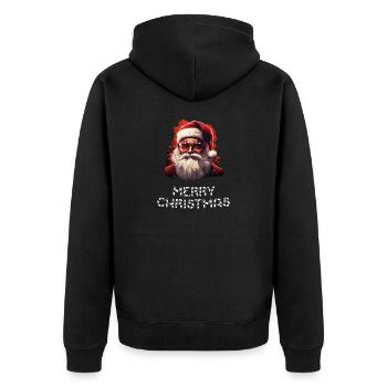 Santa Claus - Marry Christmas - Unisex Premium Organic Zip Hoodie - black - Back - Nico (187cm)