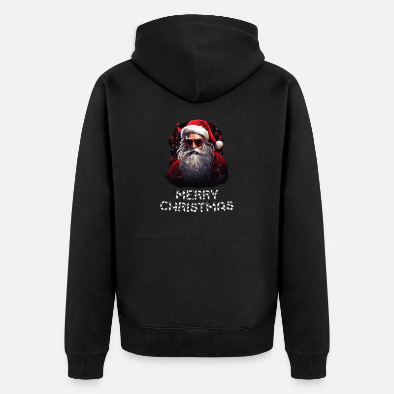Weihnachtsmann - Marry Christmas - Unisex Premium Bio Zip Hoodie - Schwarz
