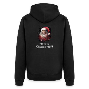 Santa Claus - Marry Christmas - Unisex Premium Organic Zip Hoodie - black - Back - Nico (187cm)