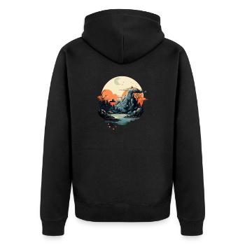 Paysage - Veste à capuche bio Premium Unisexe - noir - Dos - Nico (187cm)