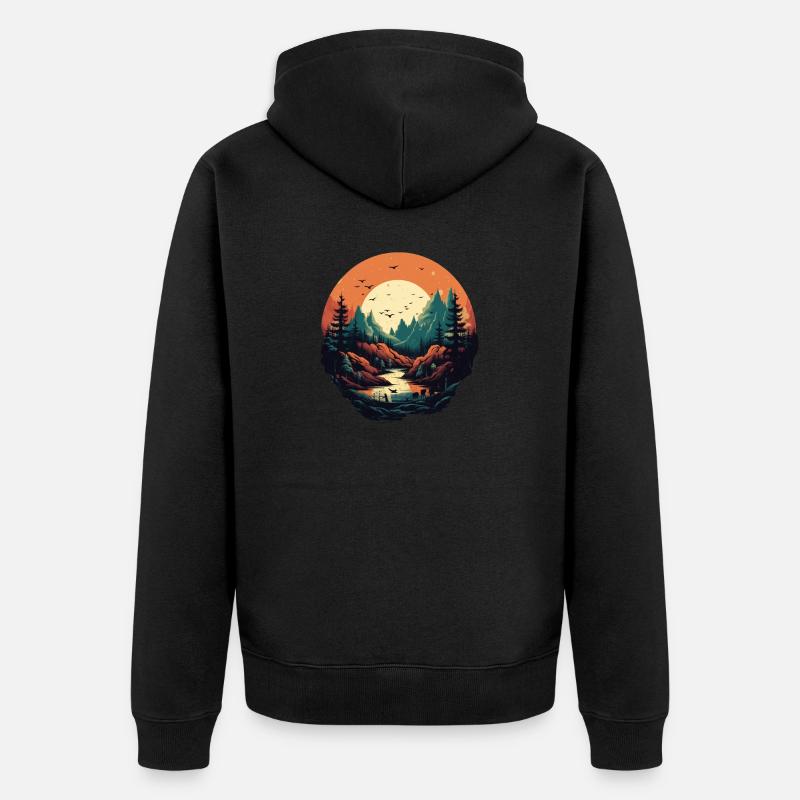 Paysage - Veste à capuche bio Premium Unisexe - noir