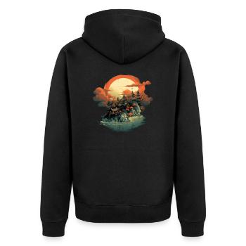 Paysage - Veste à capuche bio Premium Unisexe - noir - Dos - Nico (187cm)