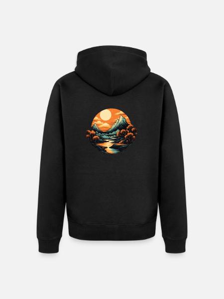 Landscape - Unisex Premium Organic Zip Hoodie - black