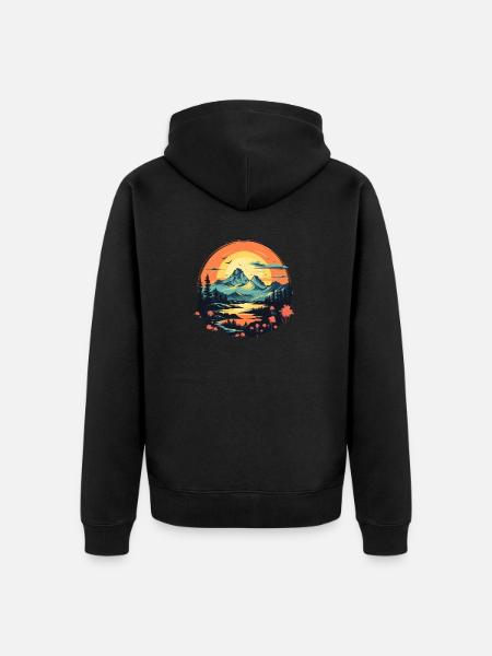 Landscape - Unisex Premium Organic Zip Hoodie - black